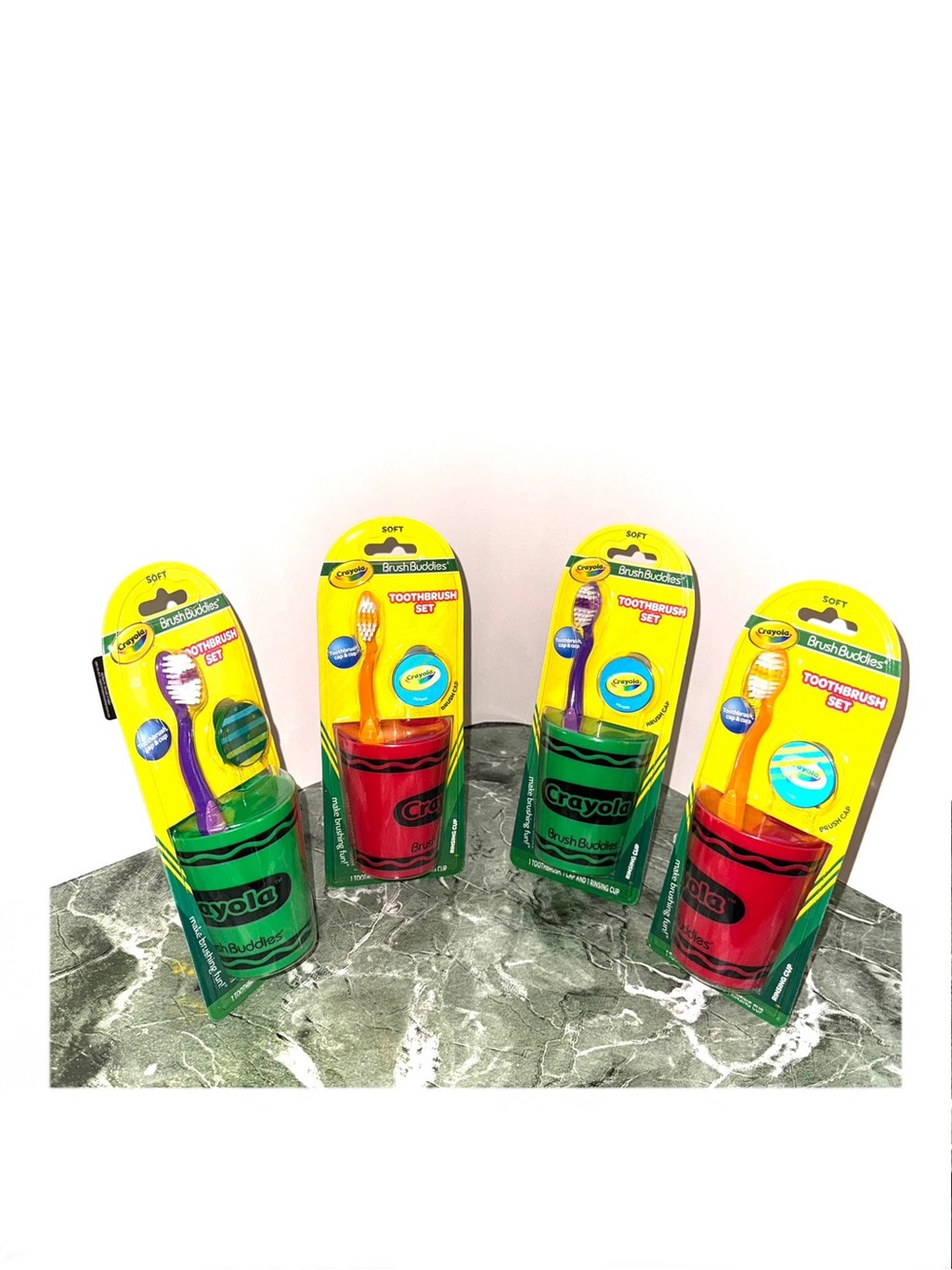 Crayola Brush Buddies Toothbrush & Cup Set — Red and Green 4 COUNT